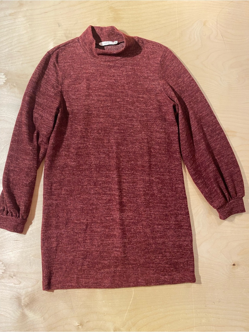 Lush Women’s Marled Wine Turtleneck Sweater Dress Medium (ST)